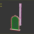 White Decorative Columns Featuring Arched Top And Textured Design For Home Decor