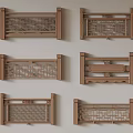 New Chinese Style Railing Solid Wood Railing Chinese Style Railing Solid Wood Railing 3d model