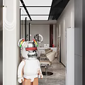 Modern Hair Salon Interior With Stylish Chairs Mirrors And Contemporary Lighting