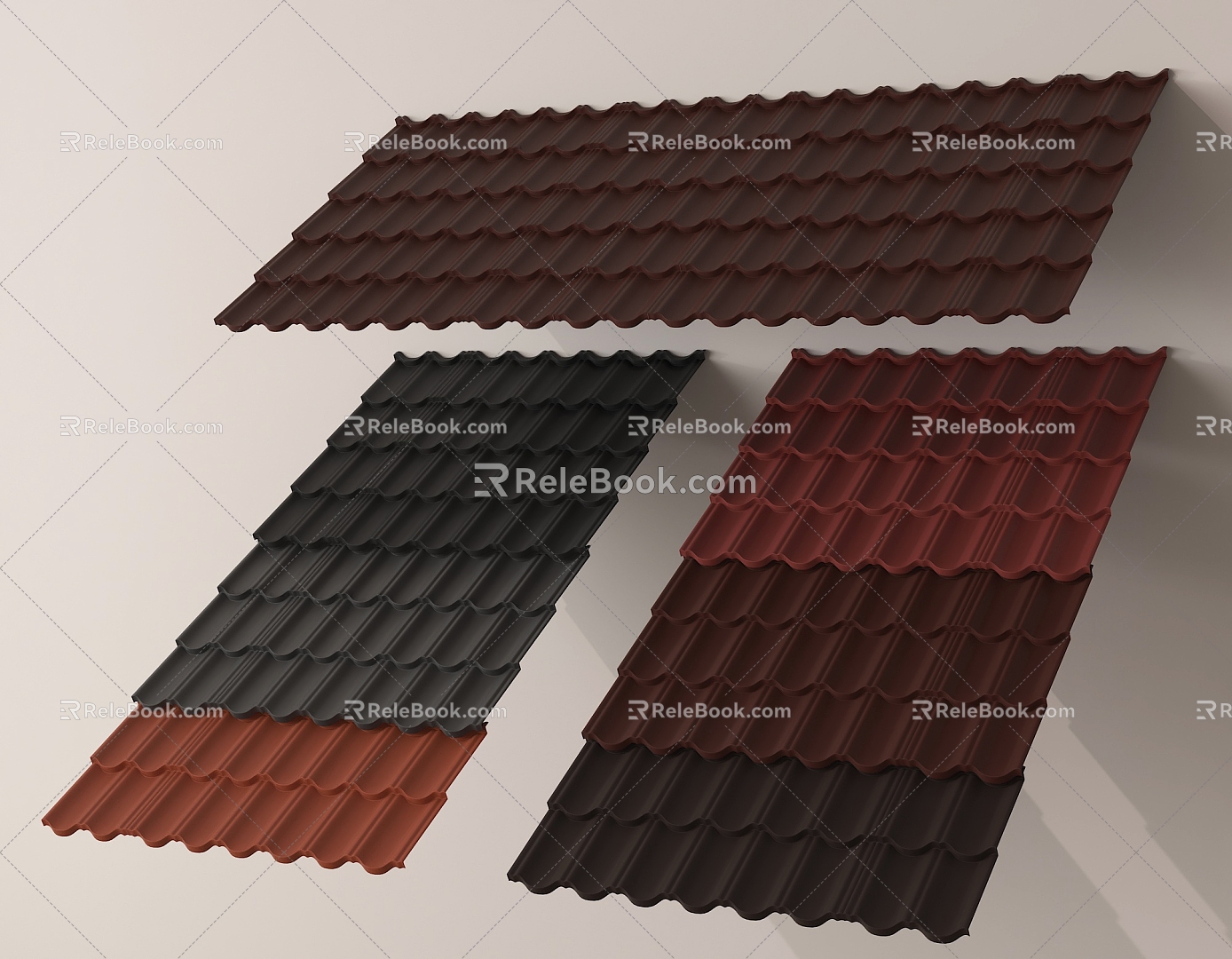 Modern Tile Glazed Tile Resin Tile Metal Tile 3d model