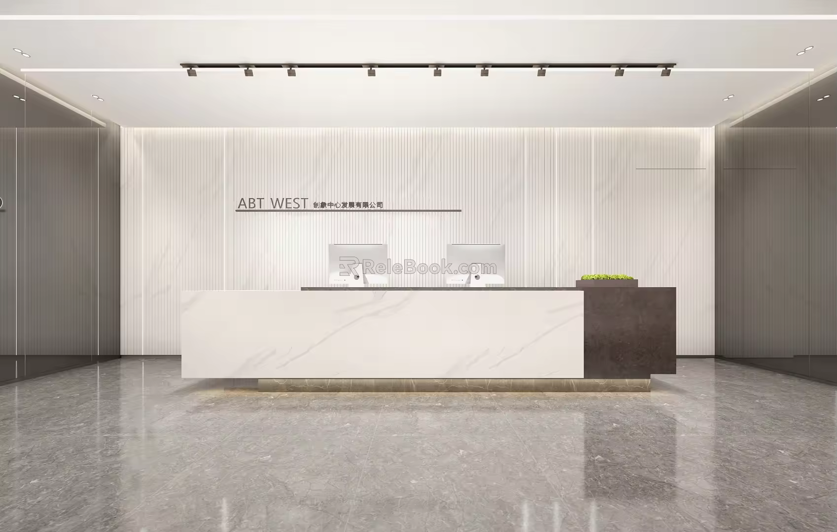 Modern Reception Desk Front Desk 3d model