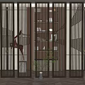 Modern Wooden Room Divider With Geometric Lattice Design For Interior Decorative Space
