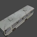 Old Rusty Bus With Open Door And Visible Interior Seats White Body And Worn Exterior