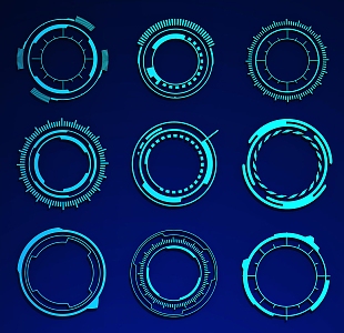 Science and technology elements, science and technology lines, science and technology wind, science and technology round, science and technology border 3d model