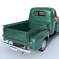 Green Classic Vintage Truck With Retro Design And Shiny Exterior