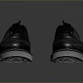 Classic Black Leather Lace Up Shoes With Thick White Edge Sole For Daily Wear