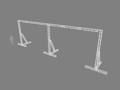 Industrial Equipment Metal Frame Gantry Truss Structure With Human Figure For Scale Reference 3d model
