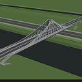 Modern White Cable Stayed Bridge With Cars Driving On Road Under Clear Blue Sky