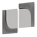 Modern Wall Mirrors With Brown Striped Frame And Irregular Shape Design 3d model