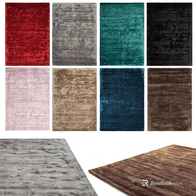 Square Rugs In Various Colors With Soft Texture For Home Decor 3d model