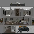 Aerial Planning of Residential Layout With Living Room Kitchen Bedrooms Balcony Garage and Garden