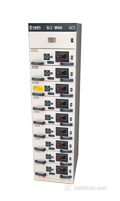 Industrial Control Cabinet With Multiple Modules Digital Displays And Control Buttons 3d model 