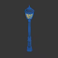 Vintage Floor Lamp With Black Pole And Yellow Lampshade Decorative Design