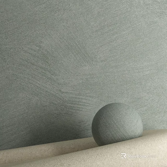 Gray Textured Sphere Component On Light Surface Against Light Green Wall 3d model 