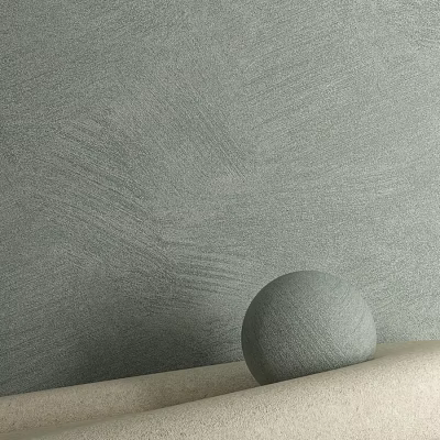 Gray Textured Sphere Component On Light Surface Against Light Green Wall 3d model