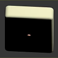 White Domino Shaped Decorative Furniture Piece With Black Dots And Central Stripe