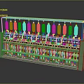 Green Industrial Winding Machine With Multiple Spindles And Transparent Cover