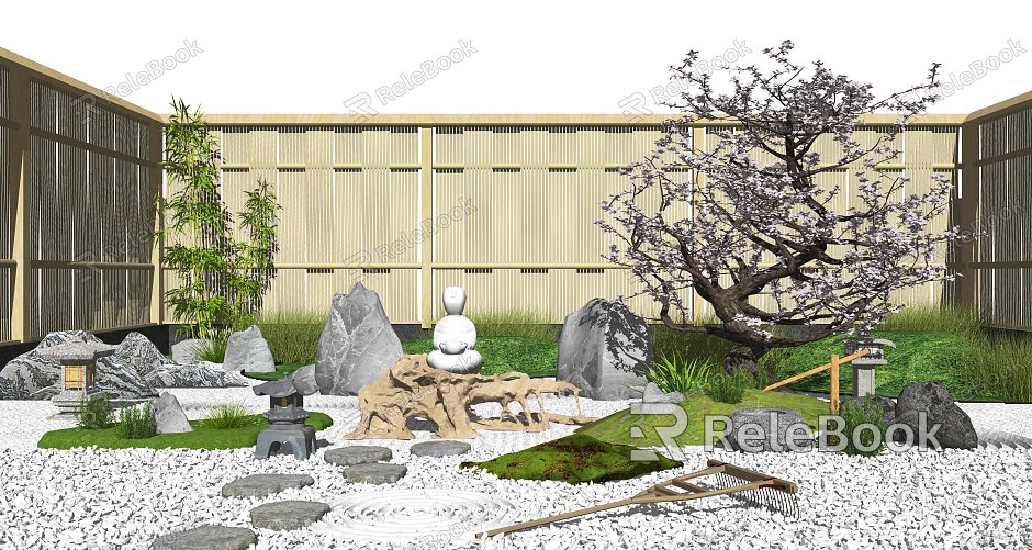 New Chinese style landscape sketch dry landscape courtyard landscape model