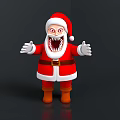 Scary Santa Claus Character In Red Costume With Open Mouth Sharp Teeth And Outstretched Hands