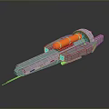 Mobile Launch Platform 3D Model With Gray Structure And Orange Cylindrical Tanks 3d model