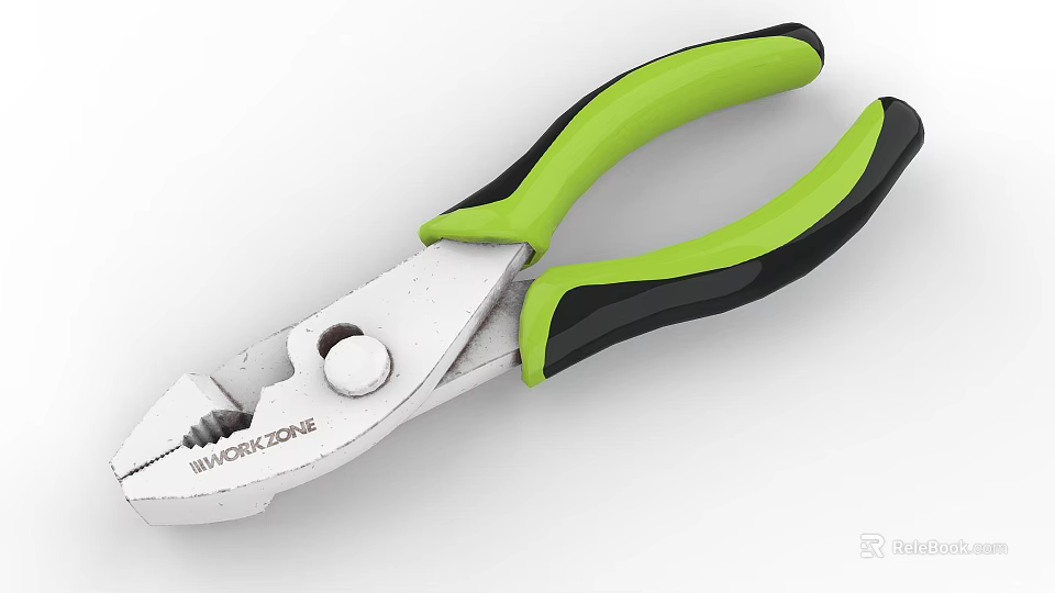 WORKSTONE Pliers With Green Black Handle And Sturdy Tool Component Design 3d model 