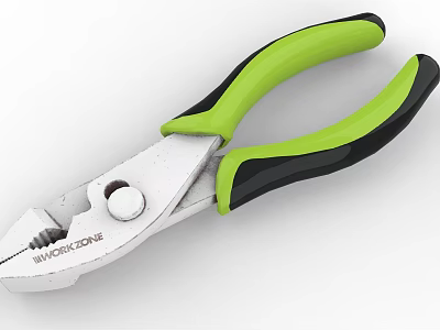 WORKSTONE Pliers With Green Black Handle And Sturdy Tool Component Design 3d model