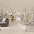 Modern Clothing Store Interior With Mannequins Display Areas And Decorative Plants