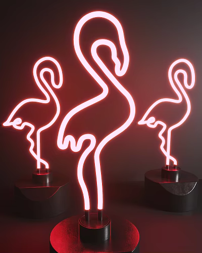 Modern table lamp Flamingo shape neon table lamp 3d model