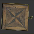 Vintage Wooden Storage Box With Star Pattern And Metal Lock For Home Organizing
