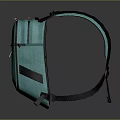 Teal Modern Backpack With Black Straps And Functional Zipper Design 3d model