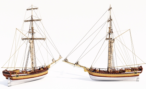 modern sailing ship 3d model