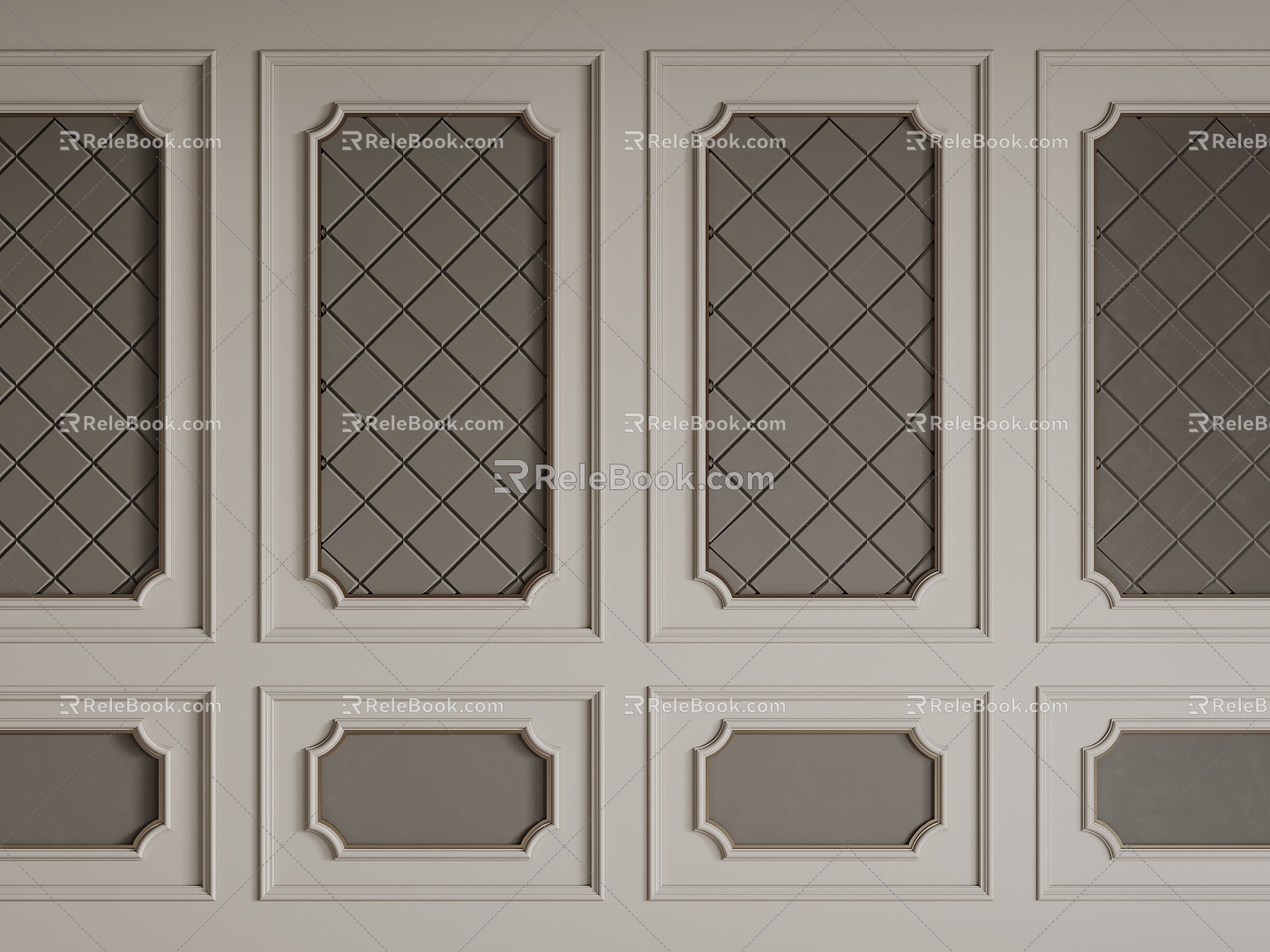 French background wall French parapet French carved line 3d model