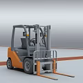 Orange Gray Industrial Forklift with Driver Cab for Indoor Warehouse Operations