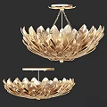 Golden Lotus Shaped Chandelier Design For Modern Home Decor And Lighting
