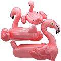 Modern gardening sketch inflatable flamingo pink pool sea 3d model