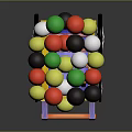 Handcrafted Wooden Cart with Colorful Balloons on Top and Black Spoked Wheels