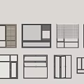 Window combination aluminum alloy window casement window system window door and window 3d model