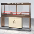 Elegant CAN XIN JEWELLERY Jewelry Display Cabinet with Glass Front Red Padding and Logo Base