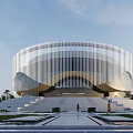 Modern Library Architecture School Library Exhibition Hall Circular Office Building 3d model