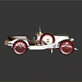 Vintage Style Motorcycle With Red Wheels Red Seat And Gold Silver Body Design