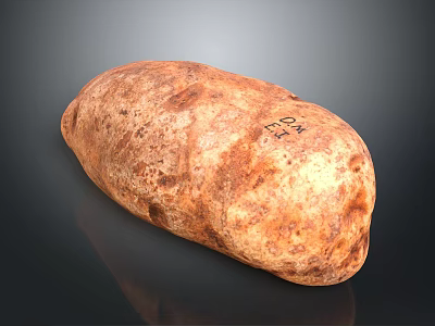 Farm Fresh Organic Potato With Natural Skin Texture And Soil Coating 3d model