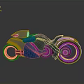 Futuristic Metallic Motorcycle With Sleek Design Blue Accents And Reflective Surface