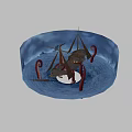 Cartoon Scene With Sailing Ship And Giant Octopus Tentacles In Ocean Waves