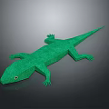 Green Lizard 3D Model With Low Poly Design Yellow Eyes And Smooth Surface 3d model