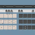 Switch socket combination mobile track socket 3d model
