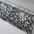 Modern Interior Decorative Partitions With Black And Red Intricate Hollow Patterns
