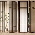 New Chinese solid wood screen 3d model