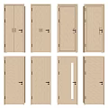 Modern Style Hinged Doors With Various Designs Neutral Color And Wooden Finish