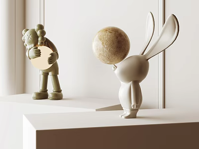 Creative Unique Table Lamp With Abstract Sculptural Design For Modern Home Interior Decor 3d model