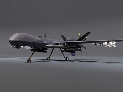 Modern Military Drone Weapon System Featuring Long Range Surveillance And Strike Capabilities 3d model